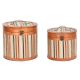 Set of decorative boxes Home ESPRIT Brown Multicolour Wood 35 x 35 x 33 cm